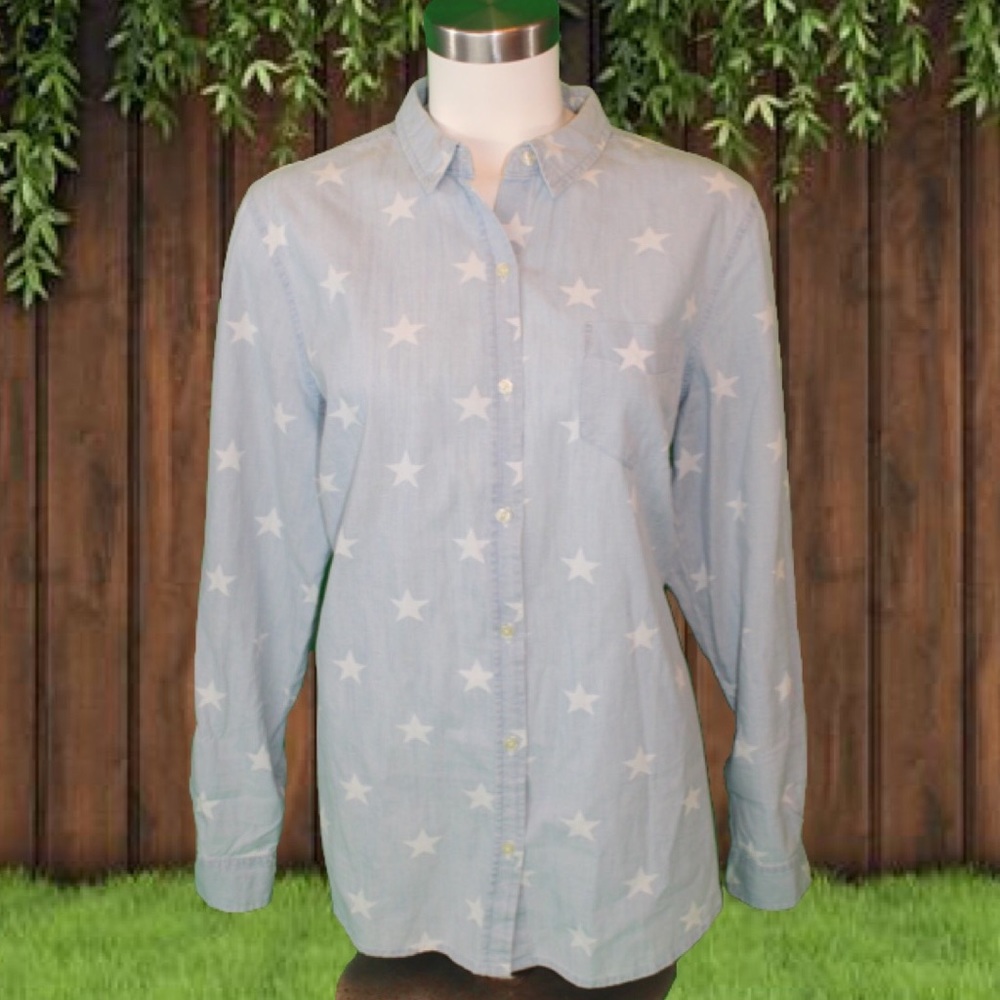 Denim star pattern shirt